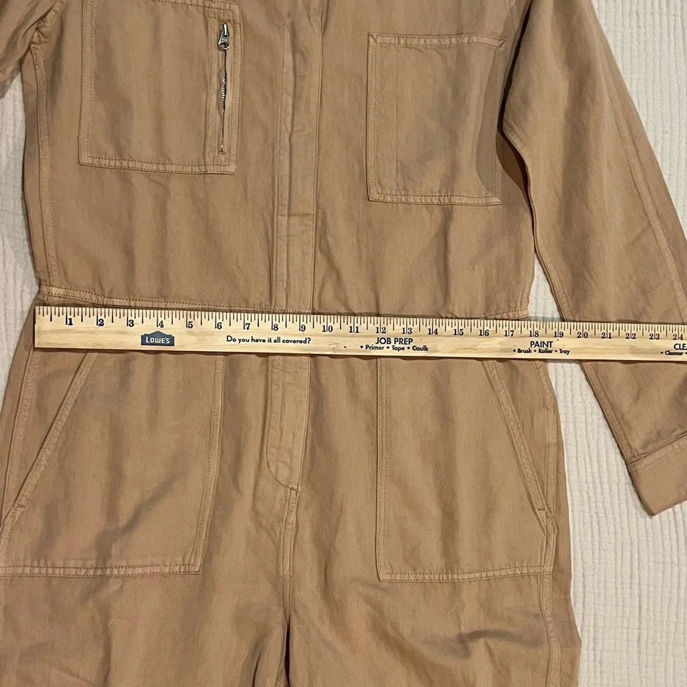 Outerknown STATION Long Sleeve Utility Jumpsuit Sand/Tan Sz L NWT $178 Linen - Picture 13 of 16